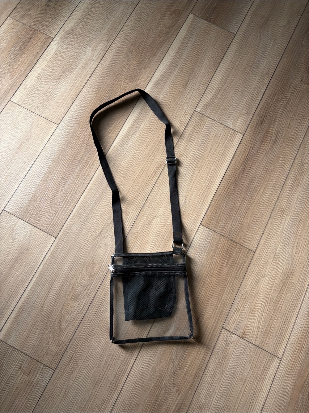 Clear Crossbody Bag with Black Trim